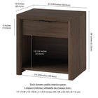 Hudson&Canal - Table de chevet rectangulaire Clara - 24 po l - Chêne brun-Dimensions du produit : 23,63 po L x 18 po l x 24 po H
