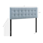 Modway - Emily Tissu tapis Tête de lit pleine grandeur, Bleu ciel-Touffage de boutons