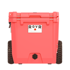RovR - RollR 45 Glacière rigide à roulettes pintes avec poignée télescopique - Corail-Le système breveté de goupilles AnchR vous permet de fixer des accessoires essentiels comme le bac LandR, la planche de préparation, le double Cup HoldR, le sac de rangement et la série DeckR (non inclus)