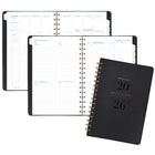 AT-A-GLANCE - Agenda hebdomadaire/mensuel Signature 2026 - 8 1/2 po H x 5 3/8 po l - noir - bilingue-Reliure à double spirale