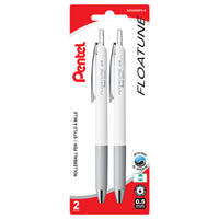 Pentel - Floatune Stylo à Bille Amélioré - Pointe 0,5mm - Encre Noire - Paque de 2-La formule d’encre unique réduit toute friction lors de l’écriture