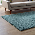 Modway - Enyssa Solide Tapis 5 pi l x 8 pi L Shag Area - Bleu aqua et ivoire-100% polypropylène