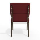Flash Furniture – Chaise d’église empilable Hercules 18,5 po larg., siège 4,25 po épais, motif bourgogne, structure dorée-Siège épais de 4 po avec une bordure de cascade de 4,25 po