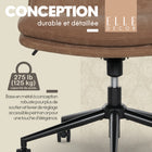 Elle Décor - Fauteuil jambes croisées Arabella recouvert de tissu - Brun Pâle-Comprend les outils requis pour le montage