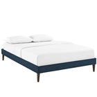 Modway - Sharon Tissu Cadre de lit complet avec pieds carrés effilés, Azure-Dix lattes de support en bois 