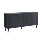 Manhattan Comfort - Jodie 164 cm Buffet Moderne d’Inspiration Mid-Century - Gris Charbon-Pieds en métal évasés pour la mode et la durabilité