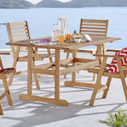 Modway - Hatteras Rectangle de 59 po Terrasse extérieure Bois d’eucalyptus Table à manger, Naturel-Bois d’eucalyptus certifié FSC