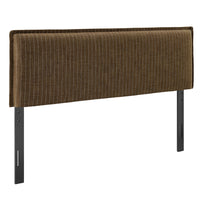 Modway - Camille Mélange de lin rembourré Tête de lit Queen size - Bande de Terre-Mélange de lin tissé avec motif à rayures fines
