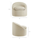 Modway - Sadie Slipcover Mélange de lin Chaise d’accent ronde - Lin-Tissu en mélange de lin
