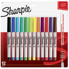 Sharpie - Marqueurs permanents − Pointe ultra-fine − Couleurs variées − Paquet de 12-Pointe précise et étroite pour un contrôle extrême