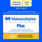 Malwarebytes Standard Premium Security + Privacy VPN - 4 appareils - Abonnement d'un an - Bilingue [Téléchargement]-Une adresse e-mail valide doit être fournie lors du paiement