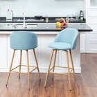 Homy Casa - Tabourets de Bar 26'' avec Siège Tissu Bleu - Paquet de 2-Tissu de Haute Qualité : Tissu durable et doux au toucher, résistant à l'usure quotidienne.
