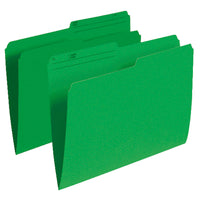 Chemises à coupe 1/2 Staples - format lettre - vert - paquet de 10-L’indexation par code couleur permet de classer les documents rapidement, sans erreur