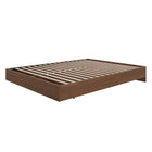 Nexera - Lit plateforme double, Noyer-Comprend un système de lattes pour le support du matelas, il ne nécessite donc pas de sommier, le choix économique idéal 