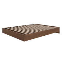 Nexera - Lit plateforme double, Noyer-Comprend un système de lattes pour le support du matelas, il ne nécessite donc pas de sommier, le choix économique idéal 