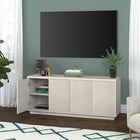 Hudson&Canal - Meuble TV Hanson pour téléviseurs jusqu'à 65 pouces - Blanc aulne-Dimensions du produit : 15,5" L x 57,13" l x 24" H