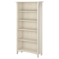 Bush Furniture Salinas – Bibliothèque à 5 étagères - blanc antique (SAB132AW-03)-Stratifié sur bois composite