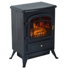 HOMCOM - Foyer électrique portatif sur pied 16 po, 750/1500 W, noir-Poêle électrique avec technologie de flamme 3D pour un feu d'apparence réaliste 