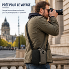 Vangoddy - Sac à bandoulière rembourré pour appareil photo - gris acier-Le fini gris acier convient à la photographie, aux voyages, aux visites touristiques et à un usage quotidien