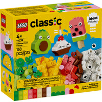 LEGO - Classic Creative Food Friends - 150 pièces-Les jeunes constructeurs âgés de 4 ans et plus peuvent créer et personnaliser 4 Food Friends colorés