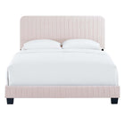 Modway - Celine Chenal Touffé Performance Velvet Lit de plateforme King, Rose-Revêtement en velours de performance