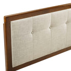 Modway - Draper Touffe Tissu et bois Tête de lit King, Noyer beige-Rembourrage en mousse dense