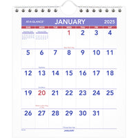 AT-A-GLANCE - Mini calendrier mensuel de tente 2025 - 7 1/2 po H x 6 1/2 po l - anglais-Format des pages : 7 1/2 po H x 6 1/2 po l
