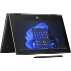 HP - Ordinateur portable Pro x360 Fortis 11 pouces G11 - Processeur Intel N100 - 4 Go de RAM - 128 Go SSD - Intel UHD Graphics - Windows 11 Pro-Restez productif dans le monde avec un HP Pro x360 Fortis durable qui a réussi 19 tests MIL-STD 810. Le Fortis est conçu avec des composants internes renforcés, notamment des coins métalliques, du Corning Gorilla Glass 3 et une garniture en caoutchouc co-moulée.