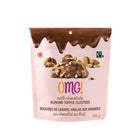 OMG! - Au Chocolat au lait & Bouchées De Caramel Anglais aux Amandes - 100 g-OMG ! De délicieuses grappes de chocolat au lait mélangées à des amandes grillées à sec et à des morceaux de caramel Fait de chocolat au lait équitable Le sac de 100 grammes est refermable, ce qui en fait une collation parfaite sur le pouce OMG ! est une entreprise canadienne à 100 %