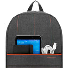 Vangoddy - Sac à dos de voyage léger et décontracté pour ordinateur portable 15 pouces - Gris/Orange-Design sobre et polyvalent adapté à tous les styles