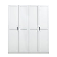 Manhattan Comfort - Hopkins 59,22 po Ensemble Moderne 2 Pièces Armoire de Rangement à 8 Étagères - Blanc-Ensemble moderne autoportant de 2 pièces comprenant une armoire-penderie sectionnelle à 1 compartiment avec 4 grandes étagères pour chambre et rangement