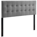 Modway - Lily Biscuit Touffé Performance Velvet Tête de lit King, Gris-Tête de lit King moderne luxueuse