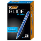 BIC - Stylo à bille Glide Bold rétractable - 1,6 mm - encre bleue - paquet de 36-Stylos à bille rétractable