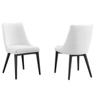 Modway - Viscount Tissu Fauteuil d’appoint de salle à manger Ensemble de 2 - Blanc-Pattes en caoutchouc noir