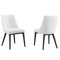 Modway - Viscount Tissu Fauteuil d’appoint de salle à manger Ensemble de 2 - Blanc-Pattes en caoutchouc noir
