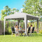 Outsunny - Tente auvent pliante 10 pi l x 10 pi L avec lumière centrale - UPF 50+ - Gris clair-Télécommande infrarouge incluse pour un contrôle facile
