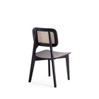 Manhattan Comfort - Lot de 2 chaises de salle à manger Versailles 18,5 po style industriel chic - noir et cannage naturel-Hauteur d’assise : 42 cm avec une capacité de poids de 125 kg