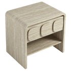 Modway - Toscana 1-Tiroir Table de chevet, Travertin-Glissières de plancher sans marquage