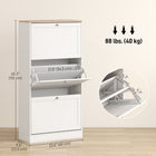 HOMCOM - Armoire à chaussures moderne avec 3 tiroirs rabattables pour 12 à 18 paires - blanc-Le style moderne s'harmonise avec tout type de décoration 
