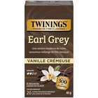Twinings - Sachets de thé noir Earl Grey vanille crémeuse - paquet de 20-Thé noir naturellement caféiné aux notes parfumées de bergamote et à la douceur crémeuse de la vanille