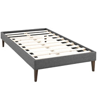 Modway - Sharon Tissu Cadre de lit simple avec pieds carrés et effilés, Gris-Cadre en bois massif
