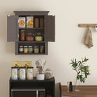 kleankin - Armoire murale de salle de bain avec étagère - brun-Assemblage requis