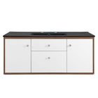 Modway - Transmit 48" Vanité de salle de bain murale - Noir noyer-Matériel Chrome