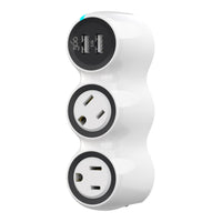 360 ​​Electrical - PowerCurve surtenseur rotatif mini à 2 prises avec ports USB - 2e génération - Blanc-Deux ports USB 3,4 A permettent de charger rapidement une tablette ou deux smartphones en même temps