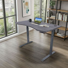 Motionwise - Bureau courbé ergonomique série M3 PRO Motionwise, 30 po x 60 po, électrique assis-debout, double moteurs - Gris Rustique-Confort intelligent et personnalisable : Équipé d’un panneau de commande à mémoire avec 4 préréglages de hauteur programmables, un écran LED et un port USB intégré (5V/2,4A) pour garder vos appareils alimentés.