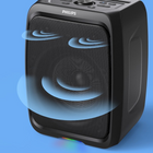 Philips - Haut-parleur de fête Bluetooth TAX3000-Lumières de fête synchronisées au rythme de la musique - Quand la musique bat son plein, un arc-en-ciel de lumières DEL RVB colorées scintille et pulse à la surface du woofer de cette enceinte. Avec 13 modes d’effets lumineux au choix, vous pouvez créer l’ambiance parfaite : il suffit d’appuyer sur le bouton d’éclairage du panneau de l’enceinte ou d’utiliser notre application compagnon pour lancer le spectacle lumineux.