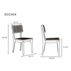 Manhattan Comfort - Lot de 4 chaises de salle à manger Giverny 46 cm style industriel chic - noir et cannage naturel-Cadre en frêne massif américain avec des textures de grain naturelles