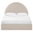 Modway - Solana Arqué Performance Velvet Lit de plateforme complet, Amande-Cadre de plate-forme