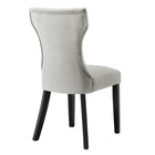 Modway - Silhouette Performance Velvet Chaises de salle à manger Ensemble de 2 - Gris clair-Assemblée requise