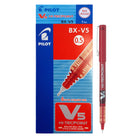 Pilot – Stylos à bille roulante Hi-Tecpoint V5 – pointe extra-fine – 0,5 mm – Rouge – Paquet de 12  -Technologie innovante d’encre liquide pour une écriture exceptionnellement fluide